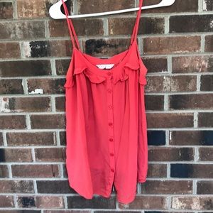 Rebecca Taylor coral pink silk button top 12